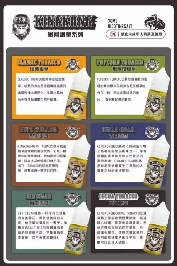 1719054589539 KING KONG金剛系列 煙油 30ml (35-50mg)