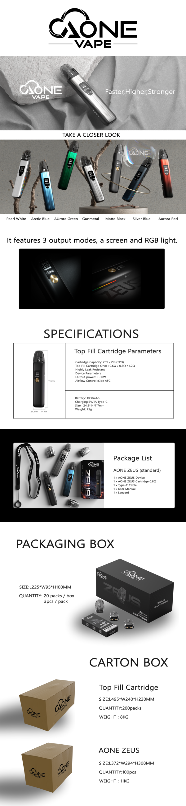 Promotional pictures AONE VAPE ZEUS 宙斯 主機